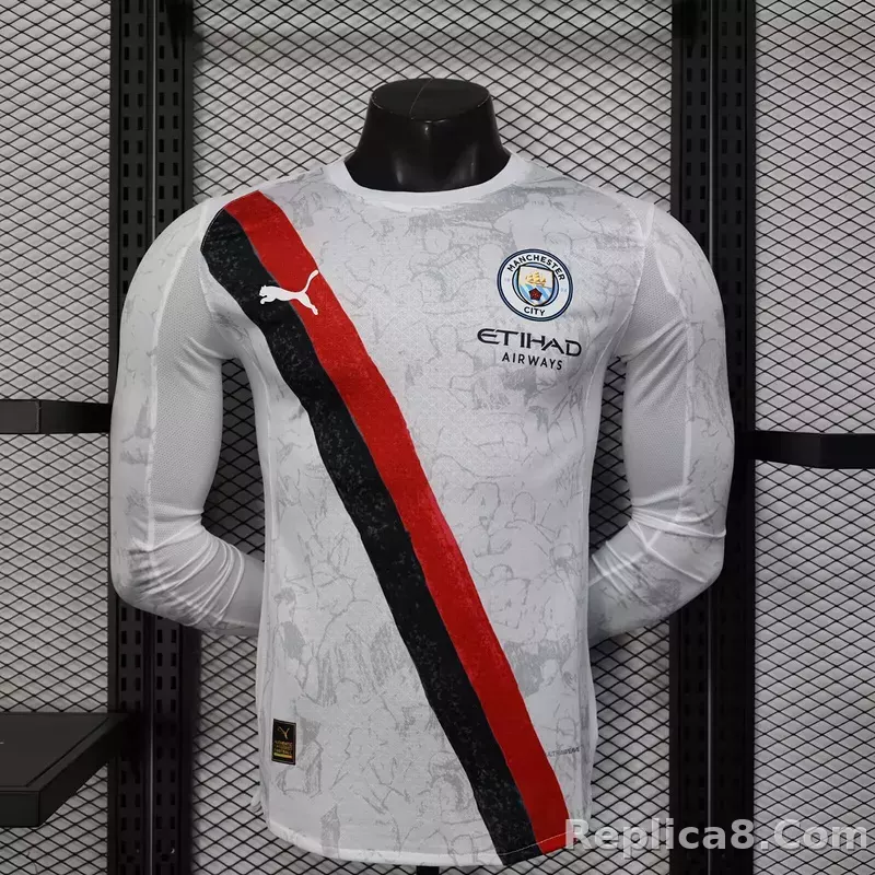 25-26 Manchester City Away Soccer Jersey Long Sleeve