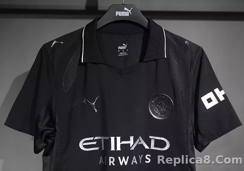 25-26 Manchester City Away Black Soccer Jersey Player Version - detail