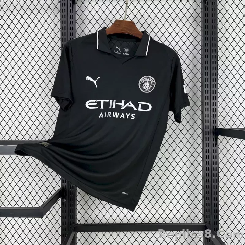25-26 Manchester City Away Black Soccer Jersey