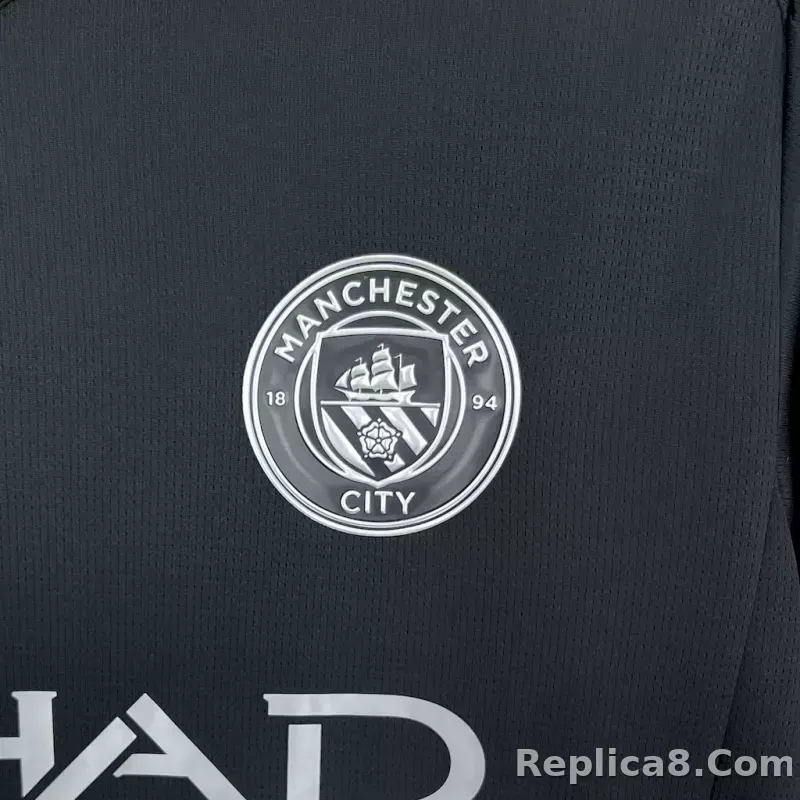 25-26 Manchester City Away Black Soccer Jersey - detail