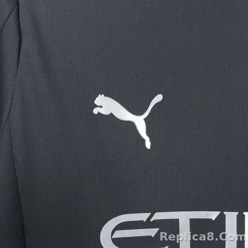 25-26 Manchester City Away Black Soccer Jersey - detail