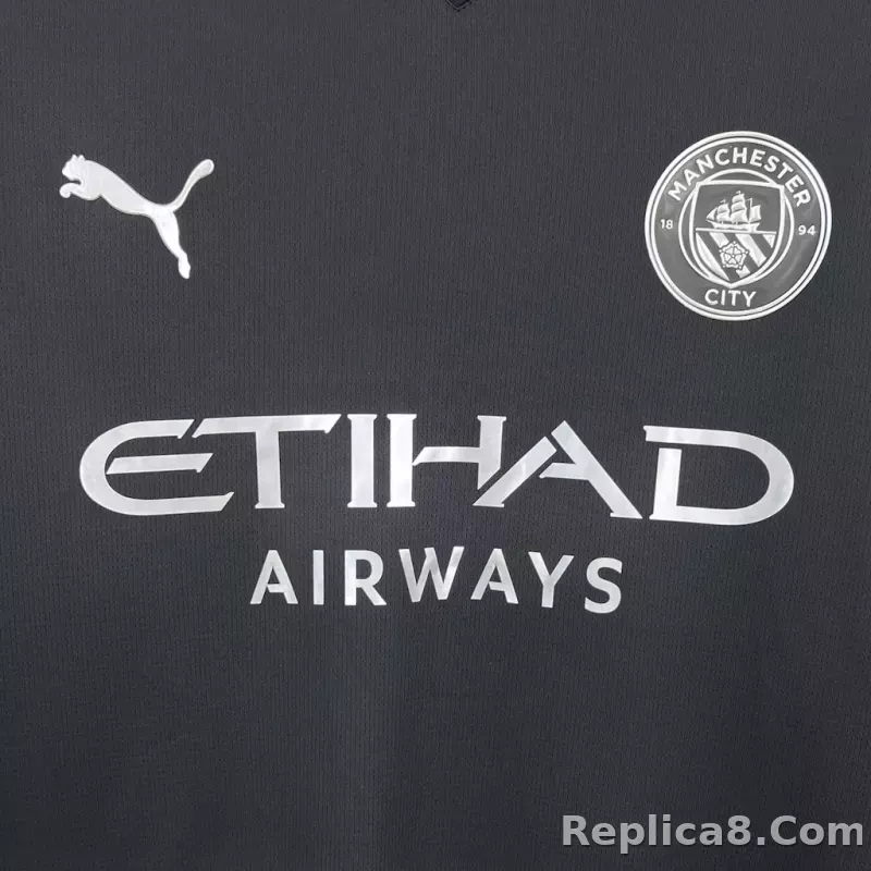 25-26 Manchester City Away Black Soccer Jersey - detail