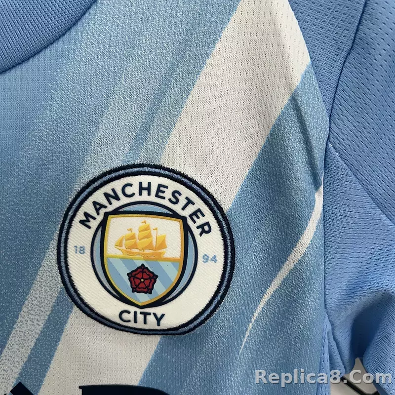 25-26 Manchester City Home Soccer Kids Kit Jersey+Shorts - detail