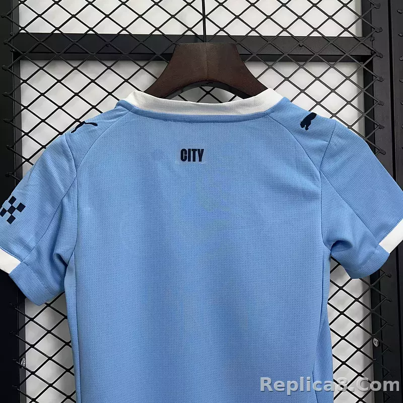 25-26 Manchester City Home Soccer Kids Kit Jersey+Shorts - detail