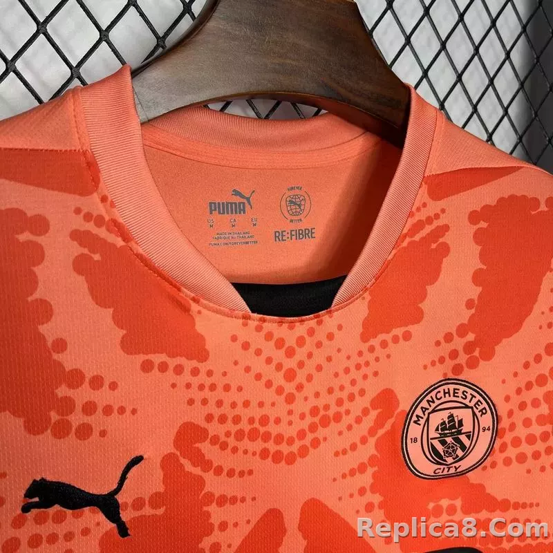 24-25 Manchester City Orange Goalkeeper Jersey - detail