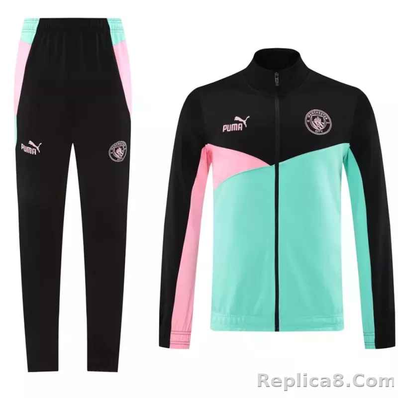 Manchester City Training Kit (Jacket+Pants) Black&Green 2024/25