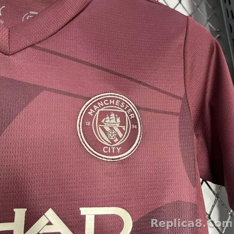 24-25 Manchester City Third Away Kids Kit  Jersey+Shorts - detail