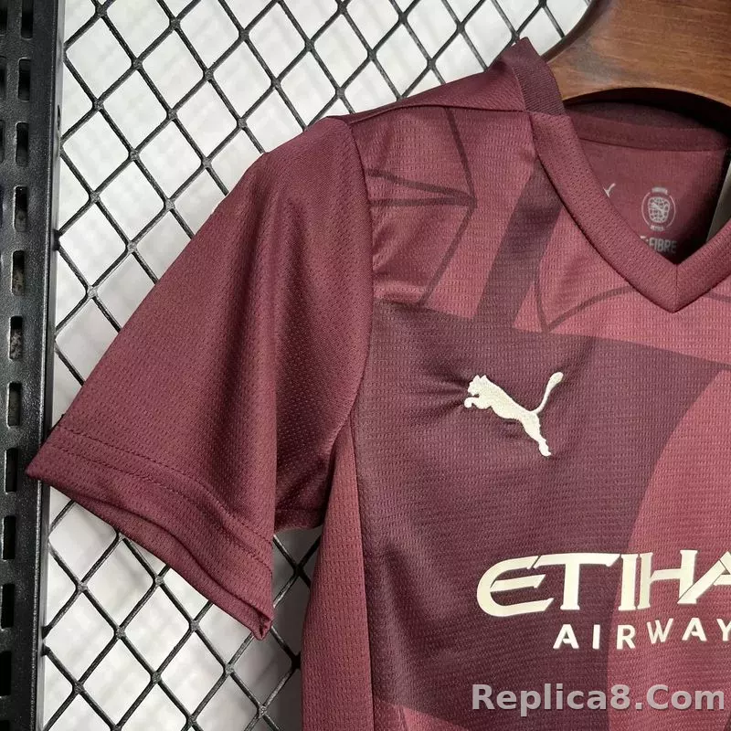 24-25 Manchester City Third Away Kids Kit  Jersey+Shorts - detail