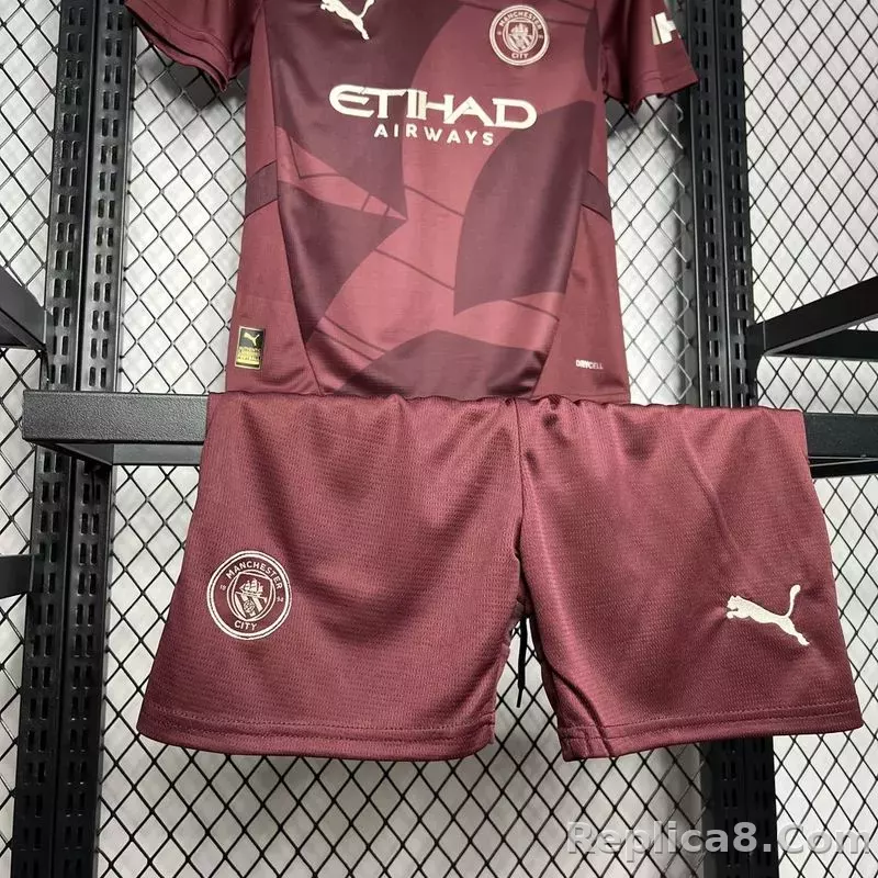 24-25 Manchester City Third Away Kids Kit  Jersey+Shorts - detail