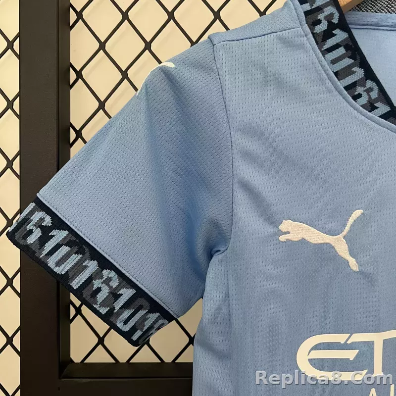 24-25 Manchester City Home Kids Kit  Jersey+Shorts - detail