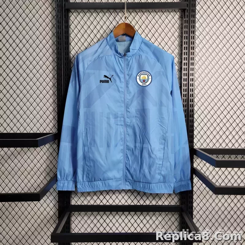 2023/2024 Manchester City Windbreaker Blue Jersey