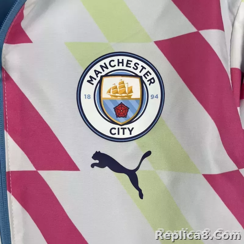2023/2024 Manchester City Reversible Windbreaker Blue Soccer Jersey 1:1 Thai Quality - detail