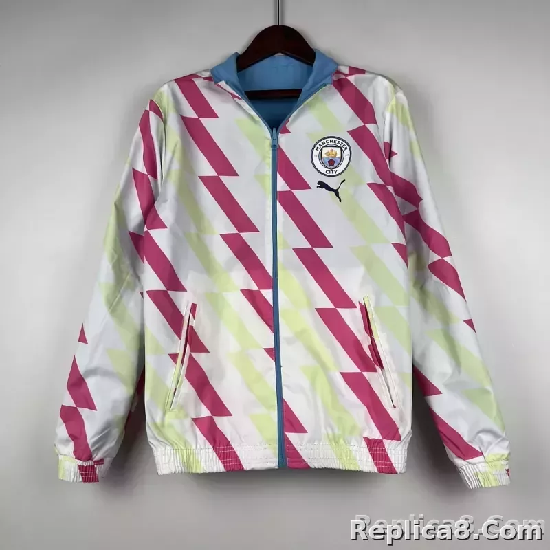 2023/2024 Manchester City Reversible Windbreaker Blue Soccer Jersey 1:1 Thai Quality - detail