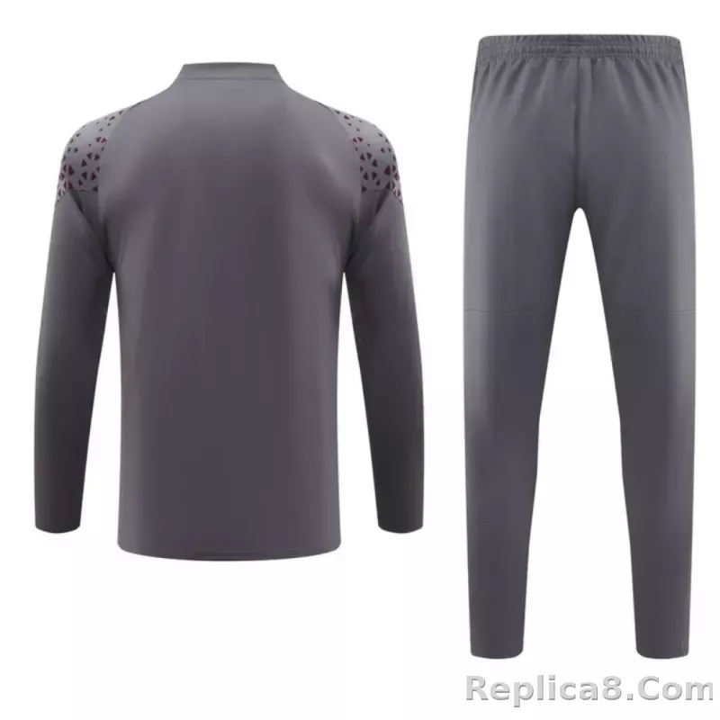 Manchester City Zipper Sweatshirt Kit(Top+Pants) Gray 2023/24 - detail