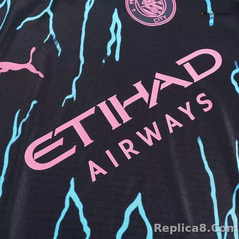23-24 Manchester City Third Away Player Version - detail