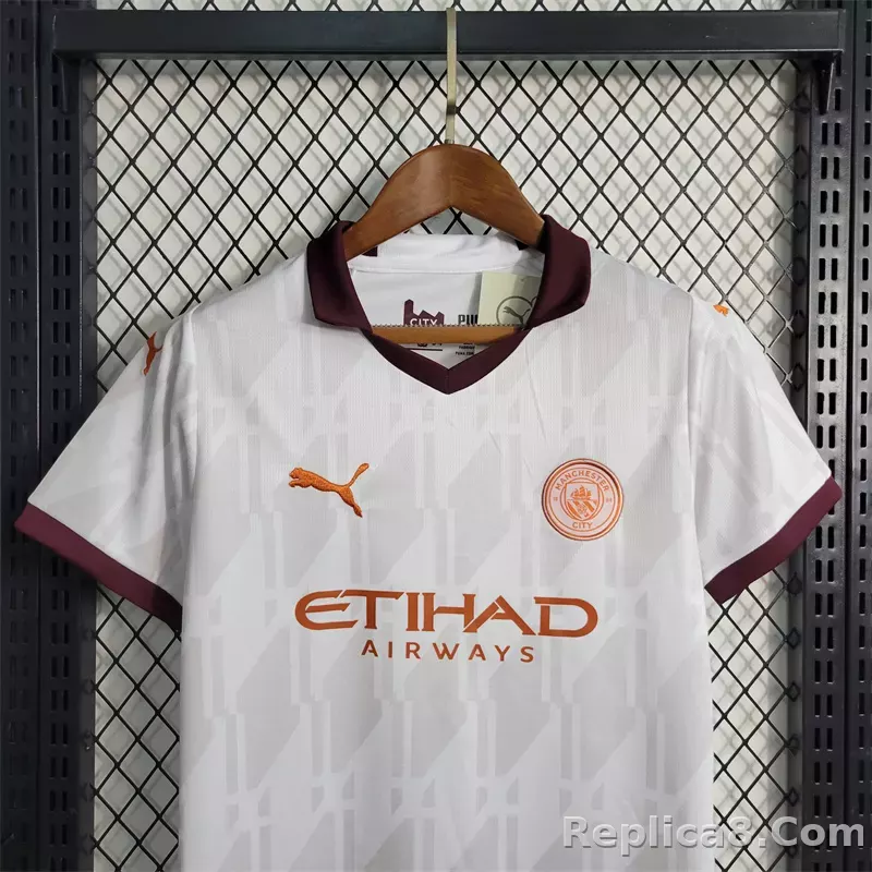 23-24 Manchester City Away Kids Kit Jersey+Shorts - detail