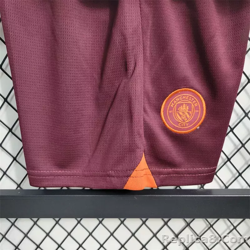 23-24 Manchester City Away Kids Kit Jersey+Shorts - detail