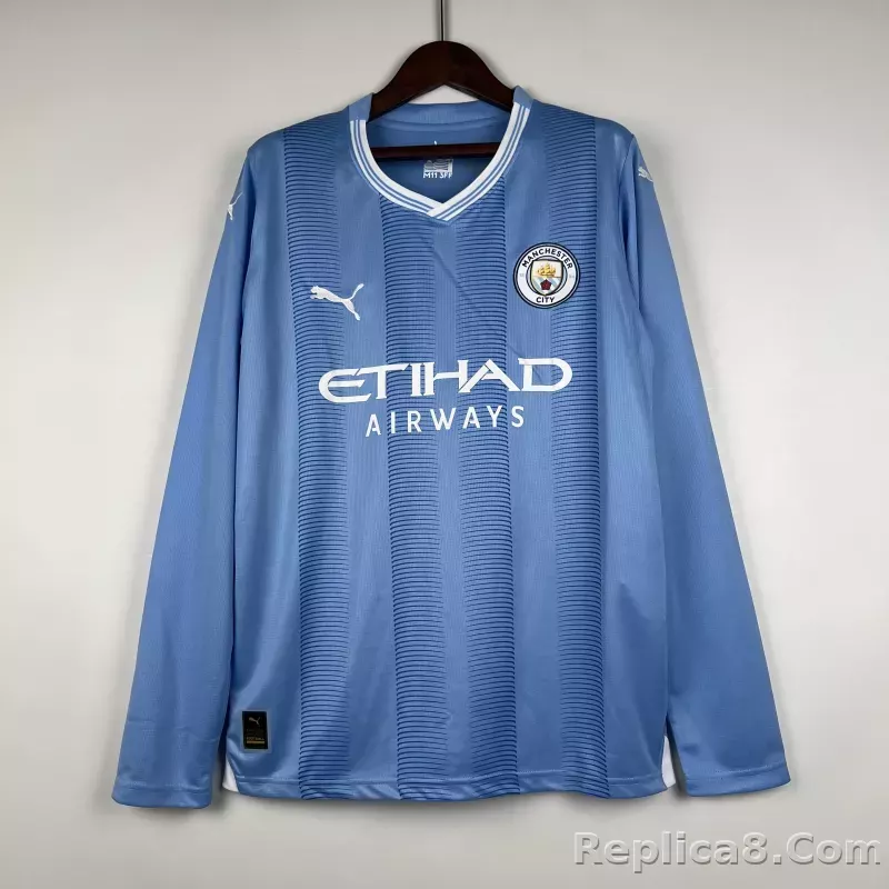23-24 Manchester City Home Jersey Long Sleeve