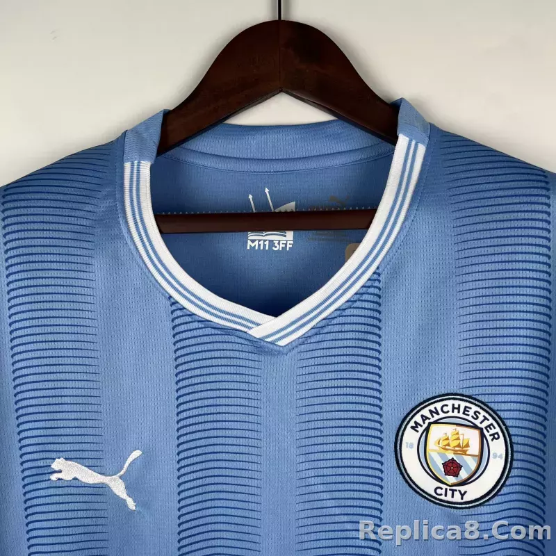 23-24 Manchester City Home Jersey Long Sleeve - detail