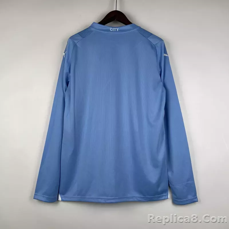 23-24 Manchester City Home Jersey Long Sleeve - detail