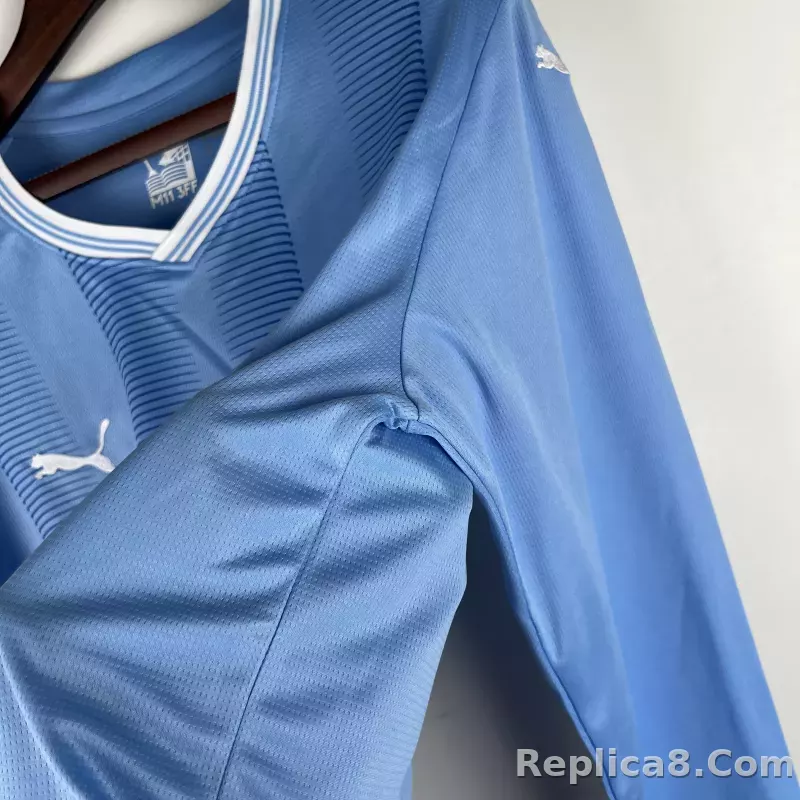 23-24 Manchester City Home Jersey Long Sleeve - detail