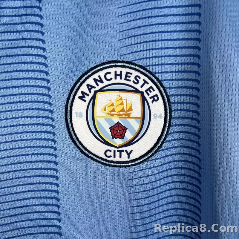 23-24 Manchester City Home Jersey Long Sleeve - detail