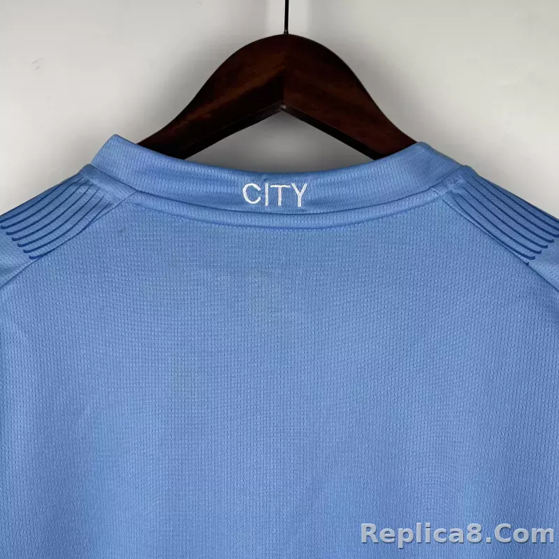 23-24 Manchester City Home Jersey Long Sleeve - detail