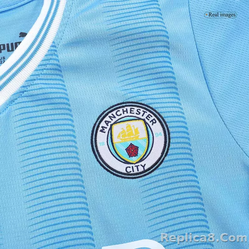 23-24 Manchester City Home Kids Kit Jersey+Shorts - detail