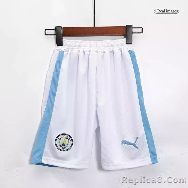 23-24 Manchester City Home Kids Kit Jersey+Shorts - detail