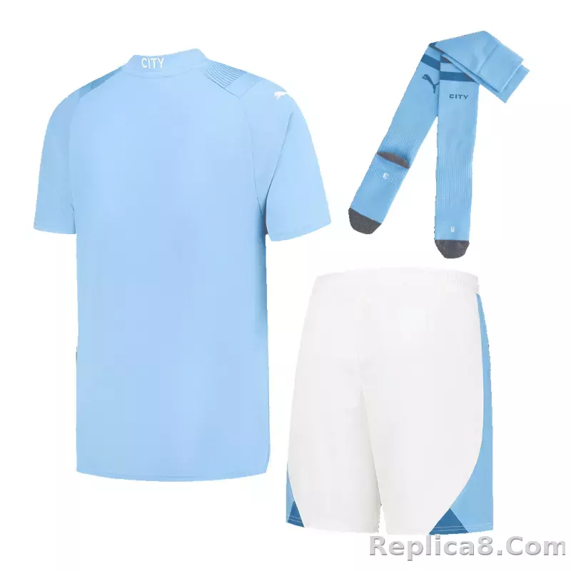 23-24 Manchester City Home Whole Kit Jersey+Shorts+Socks - detail
