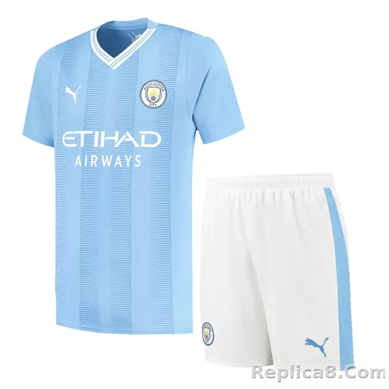 23-24 Manchester City Home Whole Kit Jersey+Shorts+Socks - detail