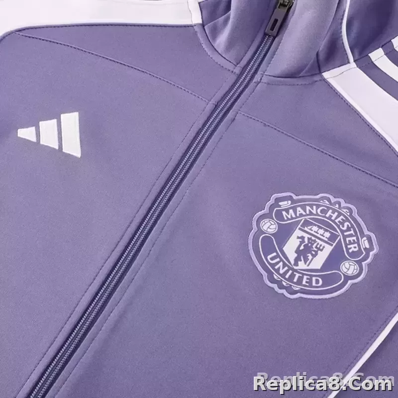 25-26 Manchester United Training Tracksuit Kit(Jacket+Pants) Purple - detail