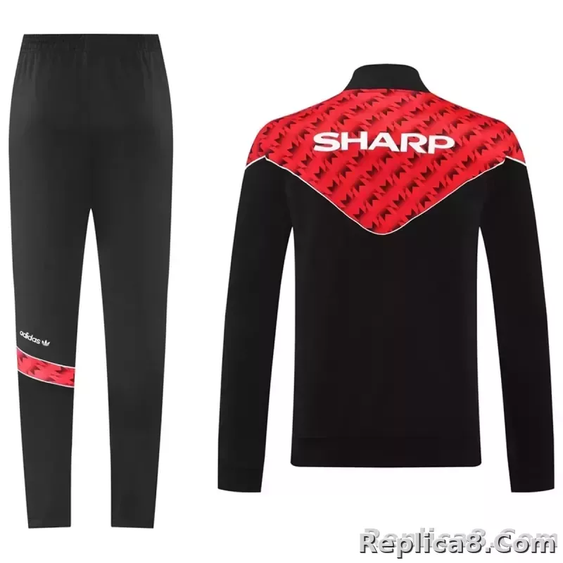 2025-26 Manchester United Training Tracksuit Kit (Jacket+Pants) 05 Red&Black - detail