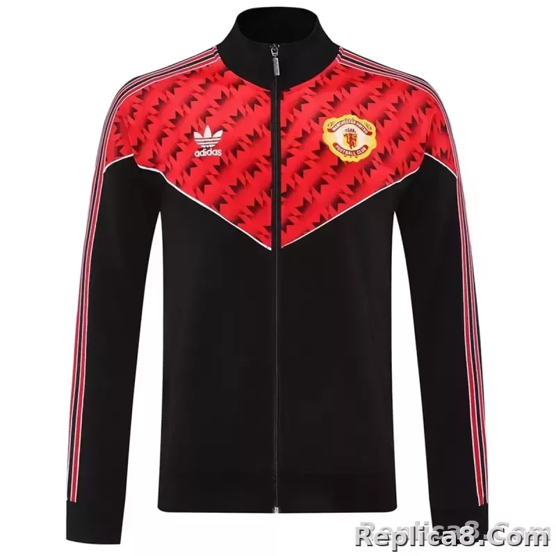 2025-26 Manchester United Training Tracksuit Kit (Jacket+Pants) 05 Red&Black - detail