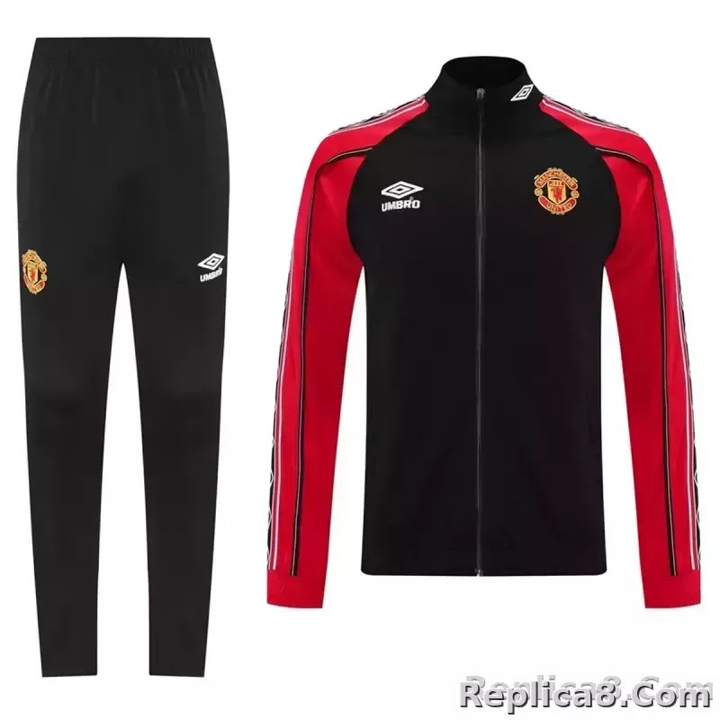2025-26 Manchester United Training Tracksuit Kit (Jacket+Pants) 02 Black