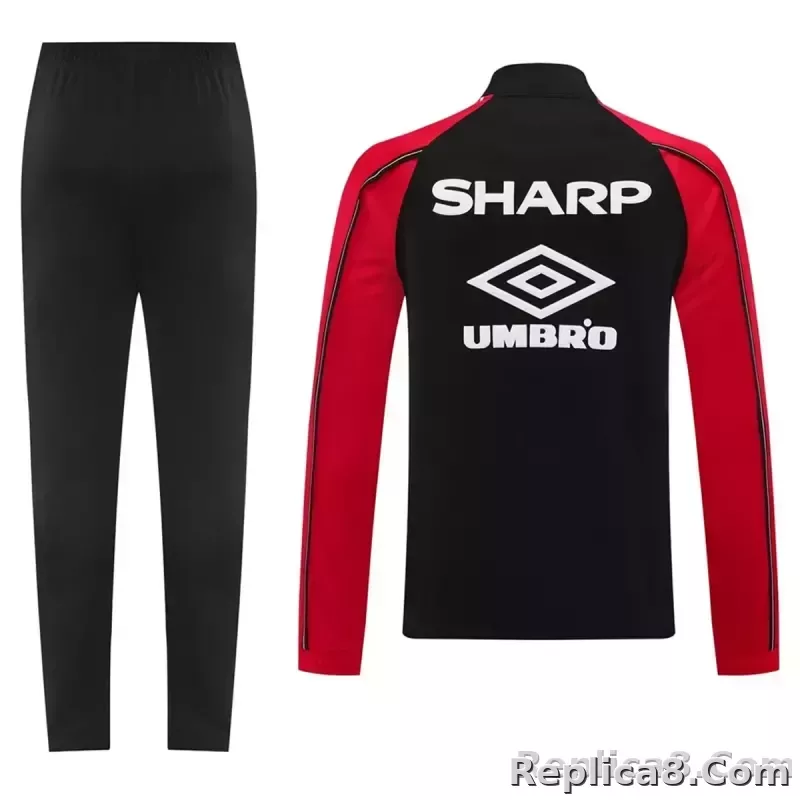 2025-26 Manchester United Training Tracksuit Kit (Jacket+Pants) 02 Black - detail