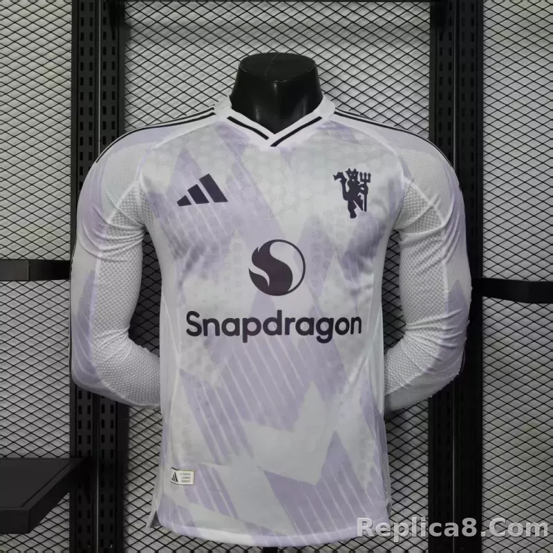25-26 Manchester United Away Soccer Jersey Long Sleeve