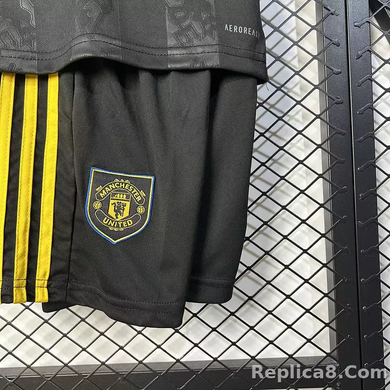 25-26 Manchester United Third Away Soccer Kids Kit Jersey+Shorts - detail