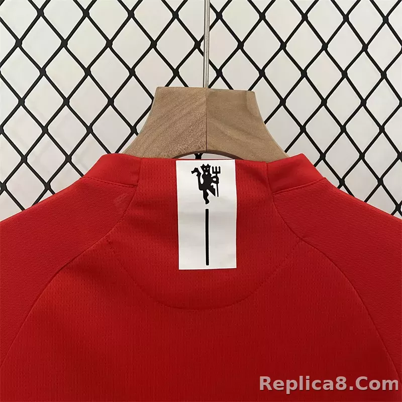 07-08 Manchester United Home UCL Final Retro Kids Kit Jersey+Shorts - detail