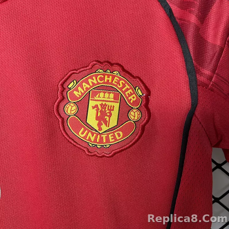 25-26 Manchester United Home Soccer Kids Kit Jersey+Shorts - detail