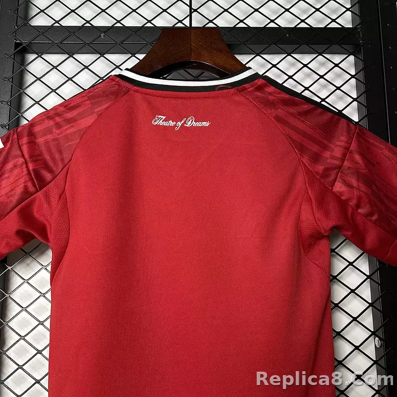 25-26 Manchester United Home Soccer Kids Kit Jersey+Shorts - detail