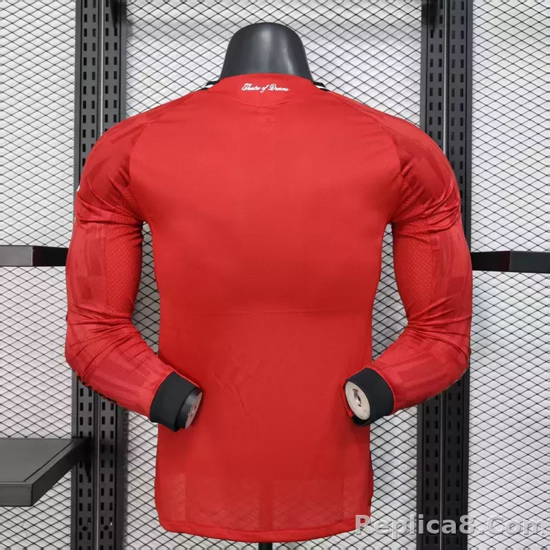 25-26 Manchester United Home Soccer Jersey Long Sleeve - detail