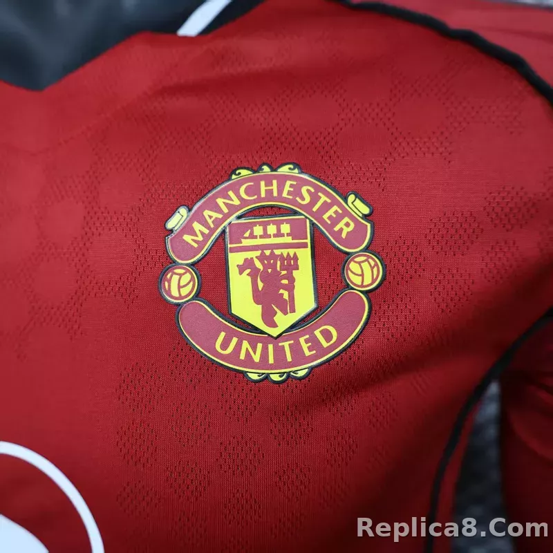 25-26 Manchester United Home Soccer Jersey Long Sleeve - detail