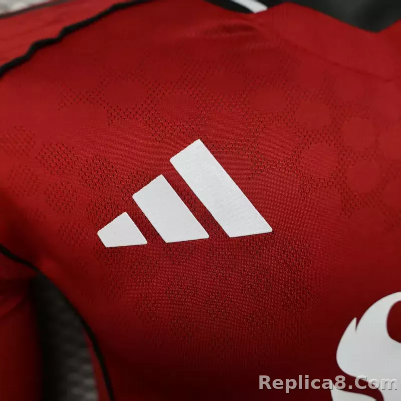 25-26 Manchester United Home Soccer Jersey Long Sleeve - detail