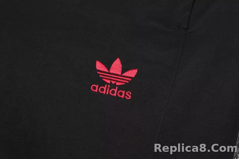 2024-2025 Manchester United Retro Jersey Windbreaker Top+Pants Grey - detail