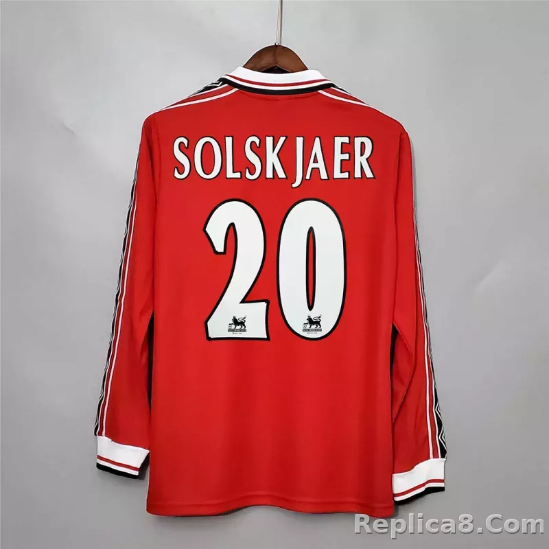 1998-1999 Manchester United Home Retro Jersey Long Sleeve - detail