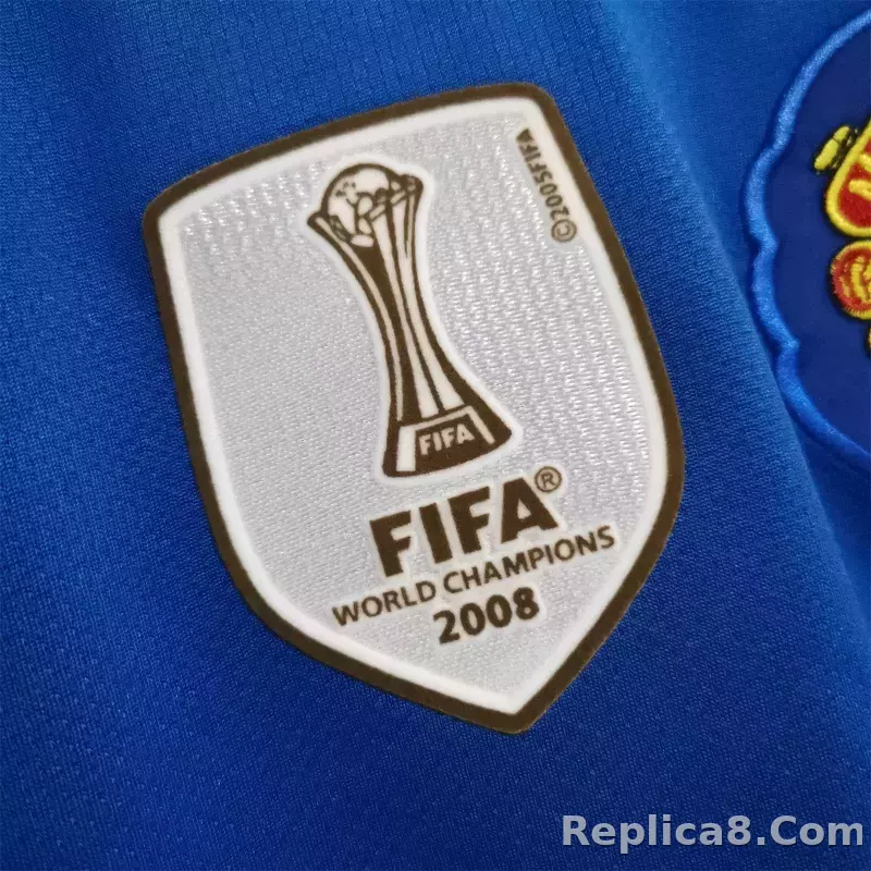 08-09 Manchester United Home Retro Jersey Long Sleeve - detail