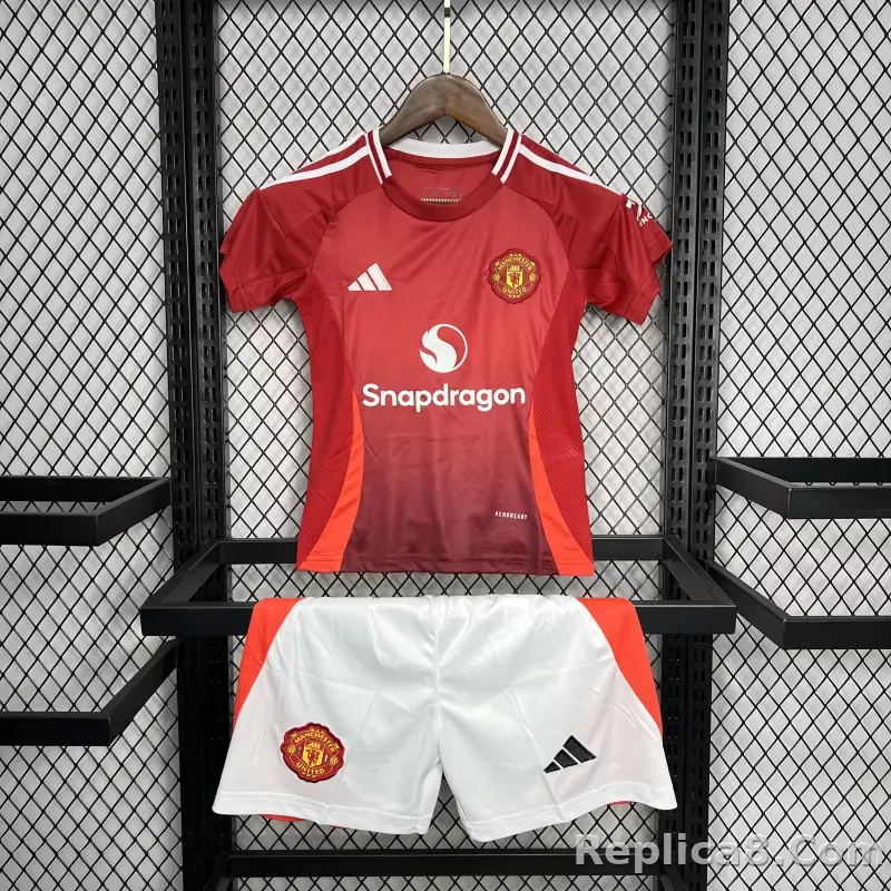 24-25 Manchester United Home Kids Jersey+Shorts