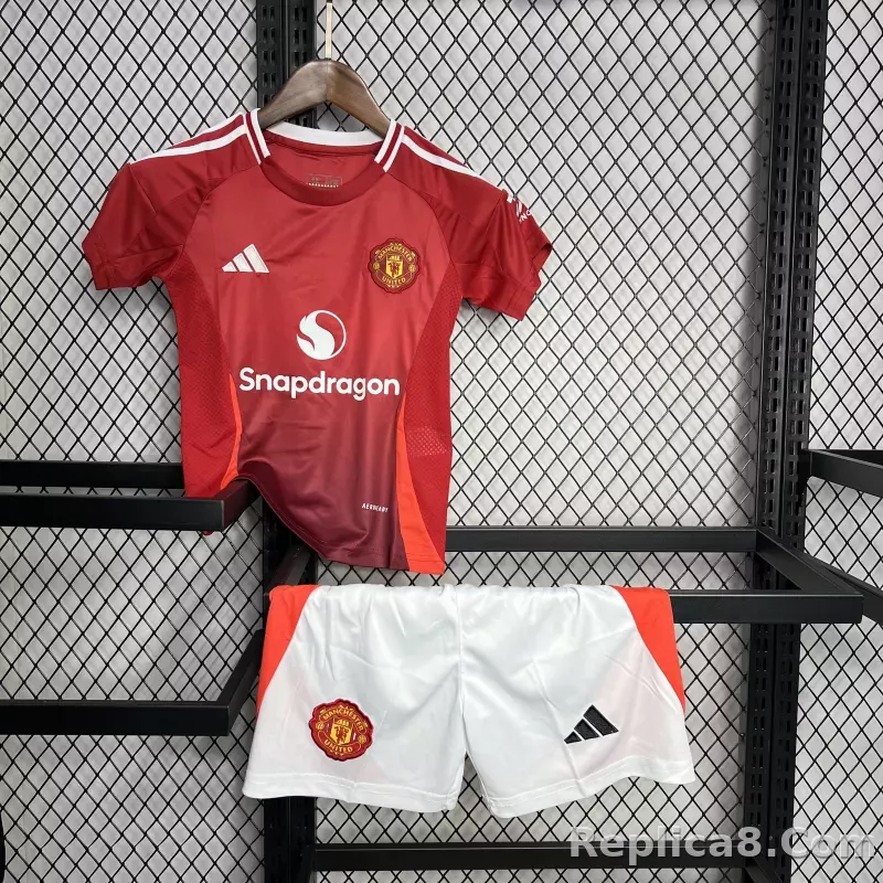 24-25 Manchester United Home Kids Jersey+Shorts - detail