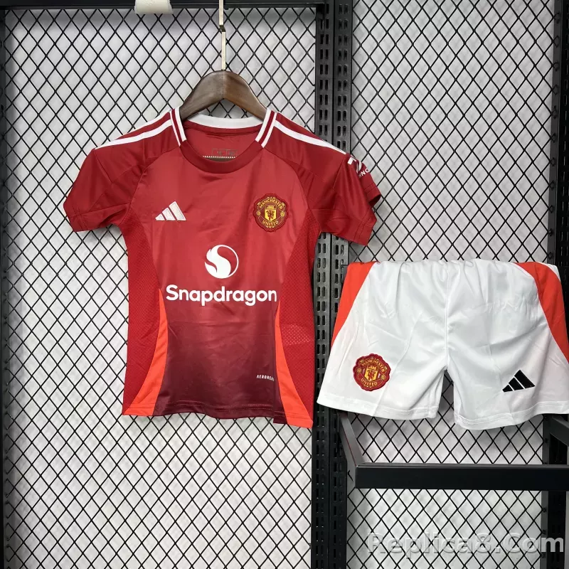 24-25 Manchester United Home Kids Jersey+Shorts - detail